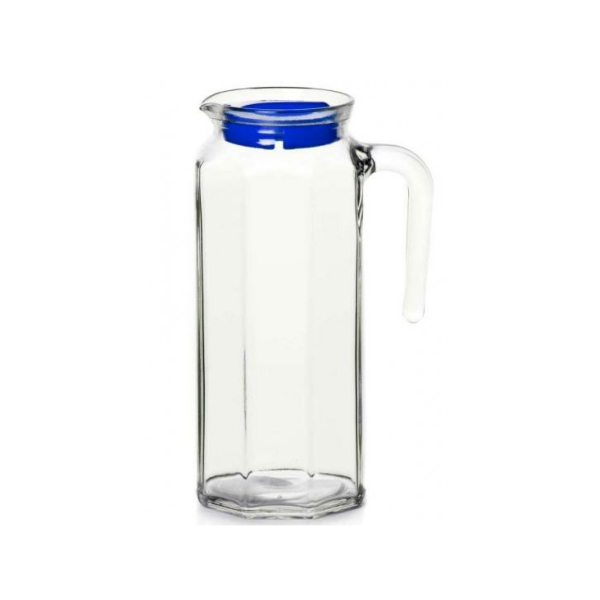 Кувшин 1л стекло голубая пластиковая крышка Kosem Pasabahce
