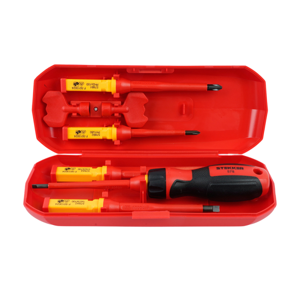 Отвертка со сменными битами диэлектрическая 8 предметов STLS005 Stekker