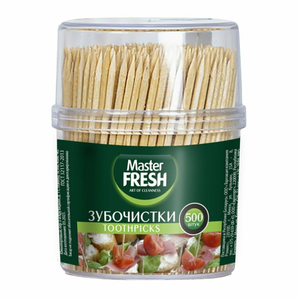 Зубочистки 500шт в пластик баночке Master FRESH