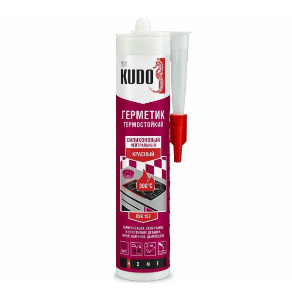 Герметик силиконовый термостойкий красно-коричневый 280 мл KUDO KSK-153