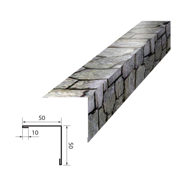 Планка угла наружного УН.50*50*3000 камень