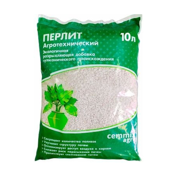 Перлит добавка для почвогрунтов 10л Cemmix