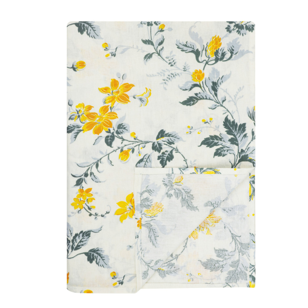 PROVANCE Простыня 2сп, 180х214см, 100% хлопок, бязь, белый / цветы