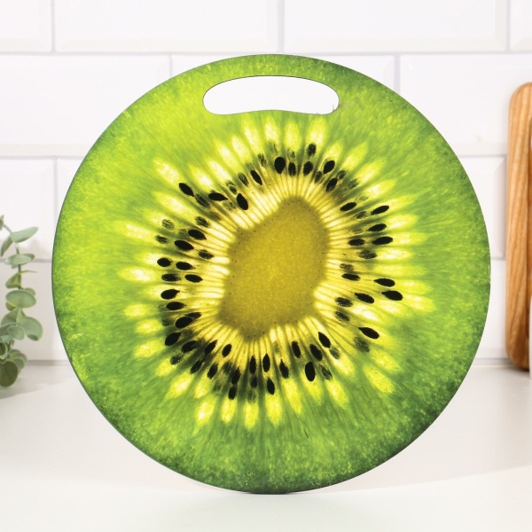 Доска разделочная 25см деревянная Киви в разрезе Дарим Красиво