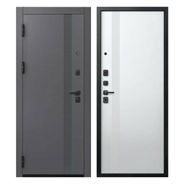 Дверь В-17 Черный муар/Кашемир графит -Кашемир белый 860*2050 П Центурион 2025