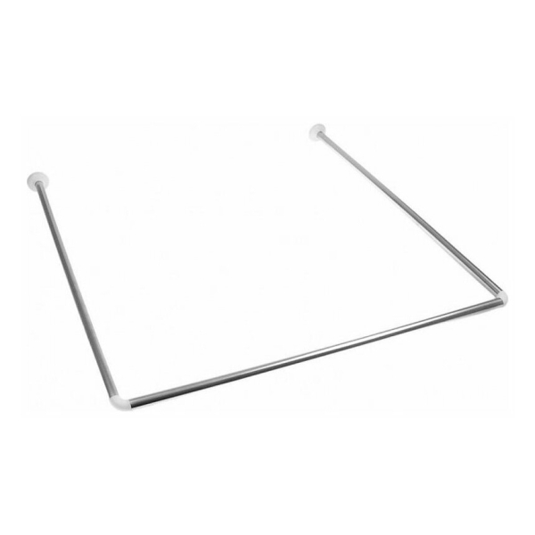 Карниз для ванной угловой 90*90*90см с кольцами нерж.сталь белый T8017 BAIZHENG