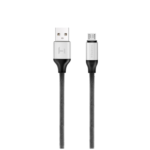 Кабель для зарядки USB - microUSB 2А 1м BRCH-310 SILVER HARPER