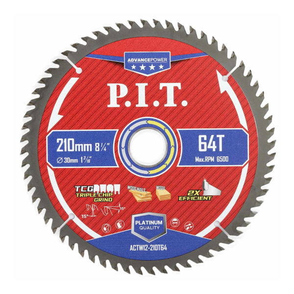 Диск пильный по дереву 210*30*2,2мм 64 зуба Carbide ADVANCE PIT