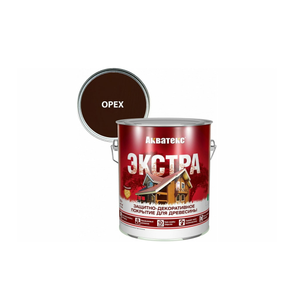 Защитное текстурное покрытие "Акватекс-Экстра" древесины Орех 2,7л