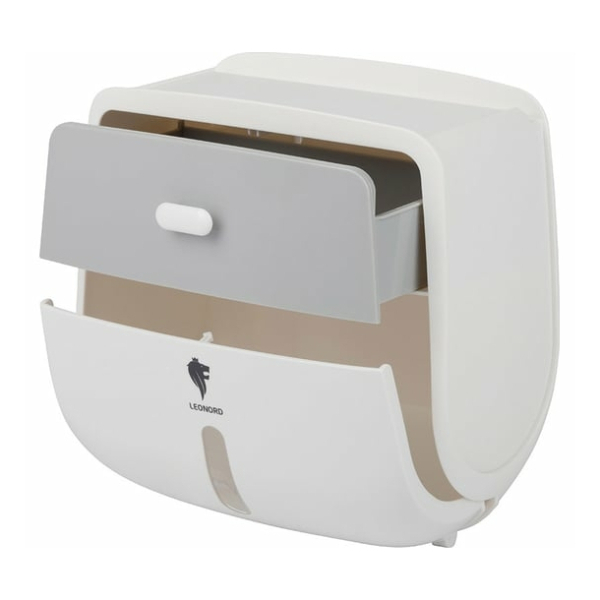 Бумагодержатель с полкой и выдв ящиком, контейнер с крышкой самоклеящийся TANGER TBH-02