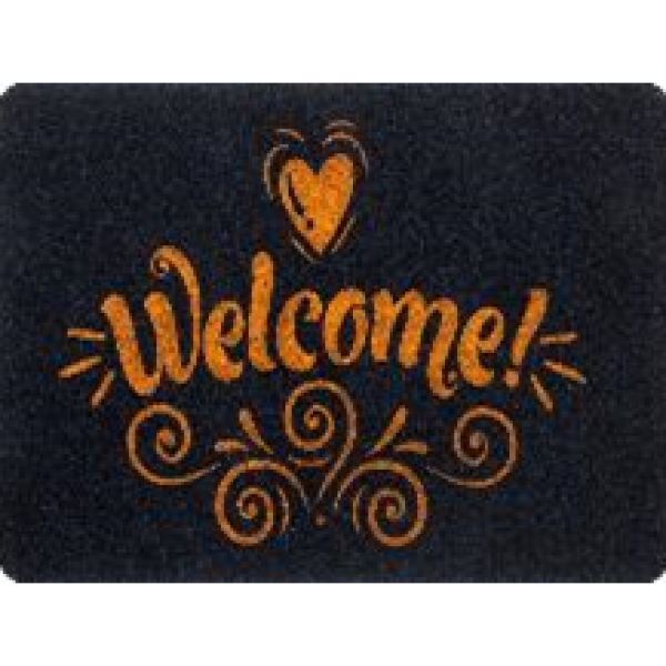 Коврик придверный влаговпитывающий SOFT 005 Welcome 45*75см темно-серый