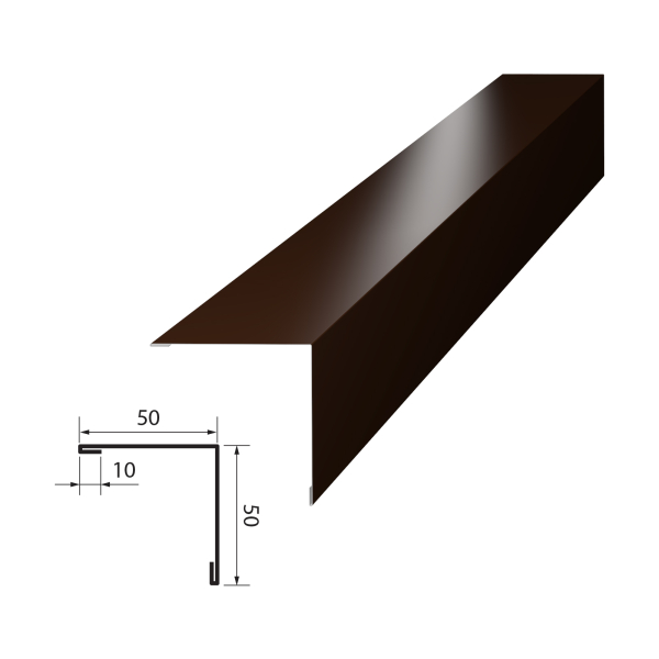 Планка угла наружного УН.50*50*3000 (8017 шоколадно коричневый) 10шт