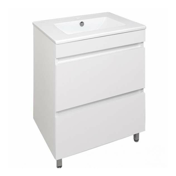 Тумба напольная Валенсия 60 (602) белый (под умывальник Квадро 60) Flamenco