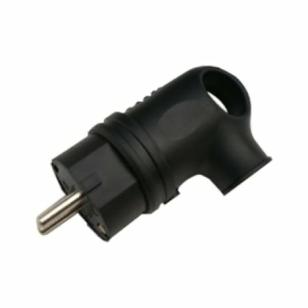 Вилка угловая 16А с з/к черная каучук IP44 9220 IN HOME