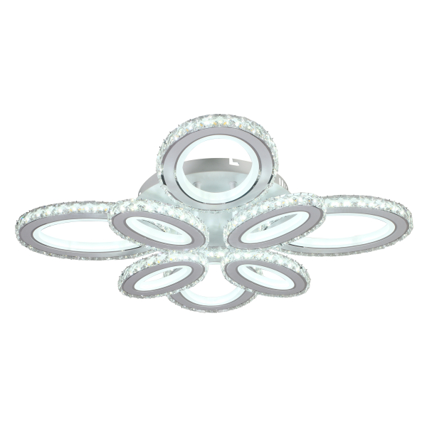 Люстра светодиодная 316Вт 3000-6000К белый+ Хром AU61213/4+4 WH+CR Атмосфера уюта