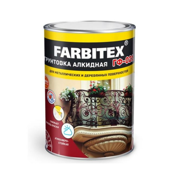 Грунтовка ГФ-021 серая 6кг Farbitex