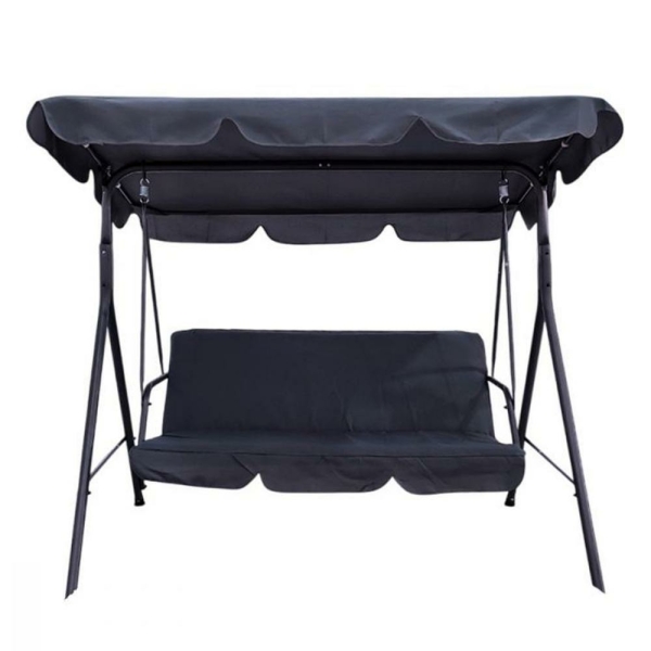 Качели садовые 1700*1100*1530мм нагрузка 210 кг без подушек темно серый Grower