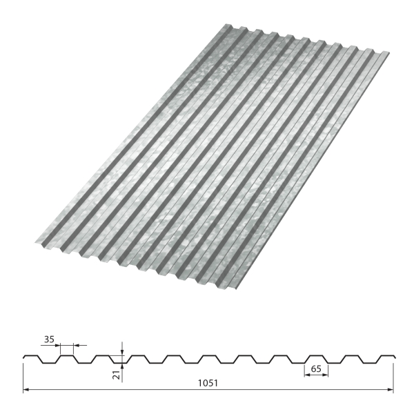 Профлист С21 (ОЦ) 6 м.-0,4