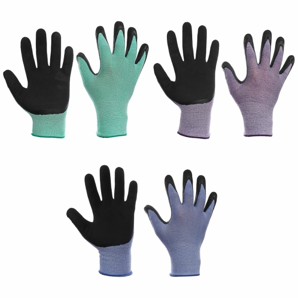 INBLOOM Перчатки садовые с латексным полуобливом, полиэстер,спандекс,р.9, 23см, 39г