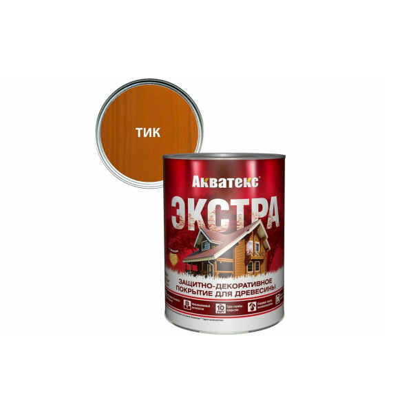 Защитное текстурное покрытие "Акватекс-Экстра" древесины Тик 0,8л
