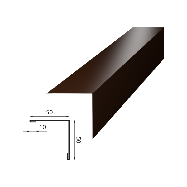 Планка угла наружного УН.50*50*2500 (8017 шоколадно коричневый)