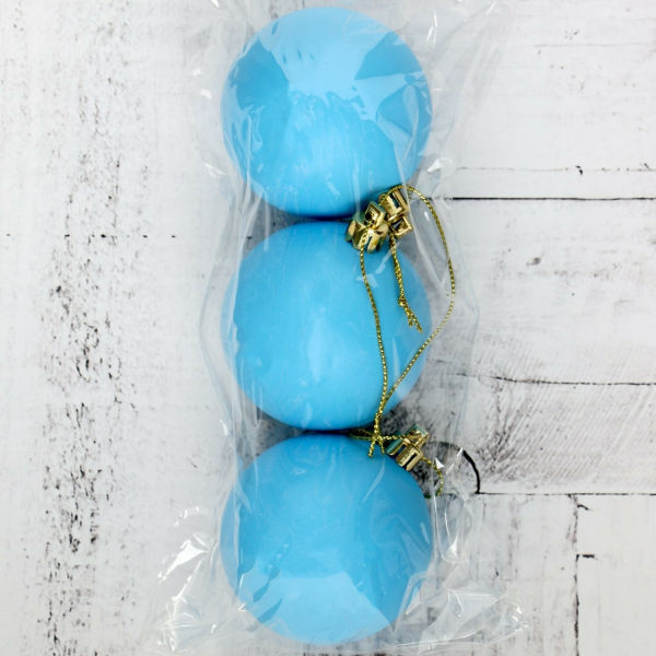 Ёлочные игрушки «Матовый», шары новогодние, d=5.5 см, набор 3 шт., голубой