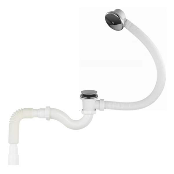 Сифон для ванны 1-1/2*40мм клик-клак автомат с гофрой 40/50мм V522-18-MR AQUANT