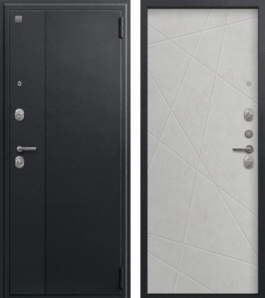 Дверь A-03 Черный Сатин/ Бетон светлый 860*2050 R Центурион 2025