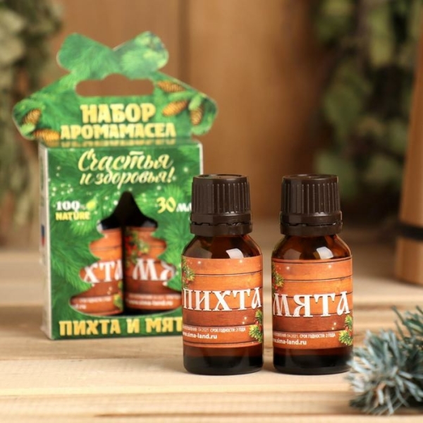 Набор эфирных масел пихта/мята 2шт*15мл Счастья и здоровья