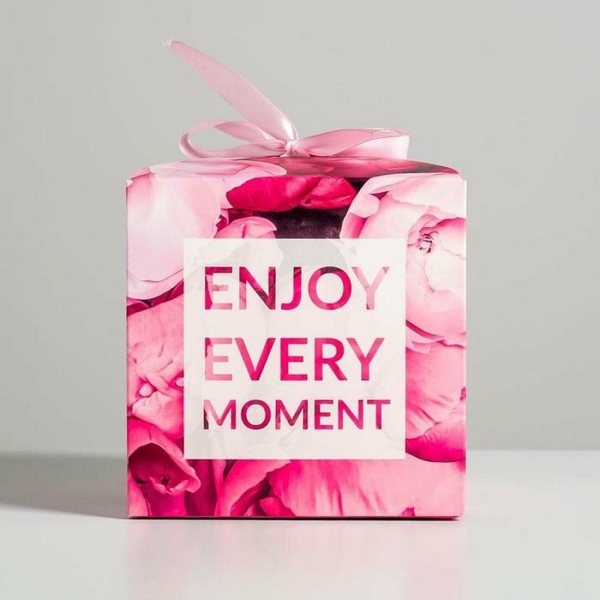 Коробка подарочная с PVC крышкой Enjoy every moment, 20 х 30 х 8 см