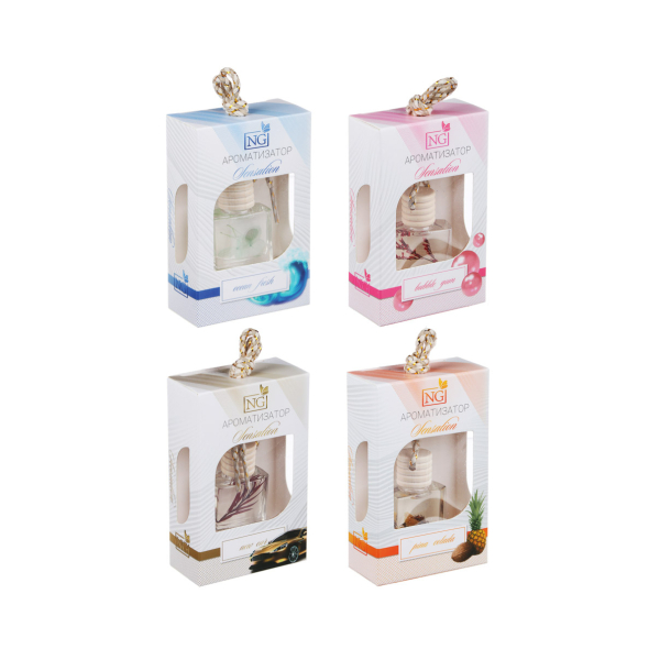 NEW GALAXY Ароматизатор подвесной Sensation, бабл гам, пина колада, новая машина, свежесть океана