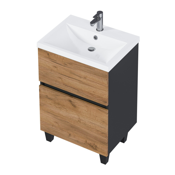 Тумба напольная Арис 70Н антрацид/дуб крафт золотой (под умывальник Сомо 70) 1MARKA