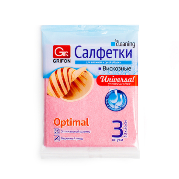 Салфетка вискозная  3шт 30*26см Grifon