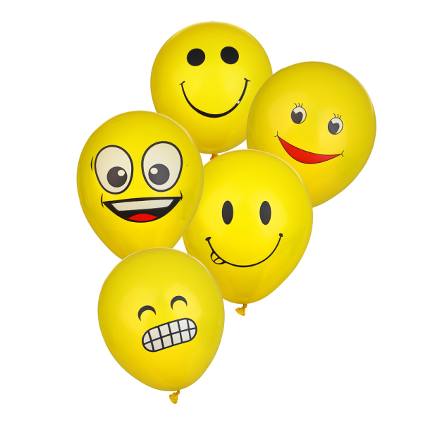Набор воздушных шаров "Смайлы", 12", 5шт, латекс