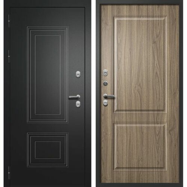 Дверь Шторм ТЭРМО  Букле чёрный/Орех пекан медовый 860*2050 R Практичные двери