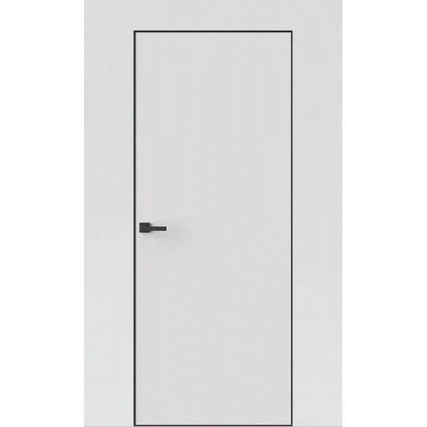 Полотно дверное грунтованное INVISIBLE  800х2000 L/R (черная алюм.кромка с 4-х сторон)