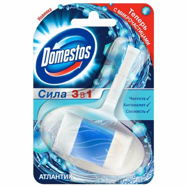 Блок гигиенический для унитаза Domestos "Атлантик", сила 3 в 1, 40 г