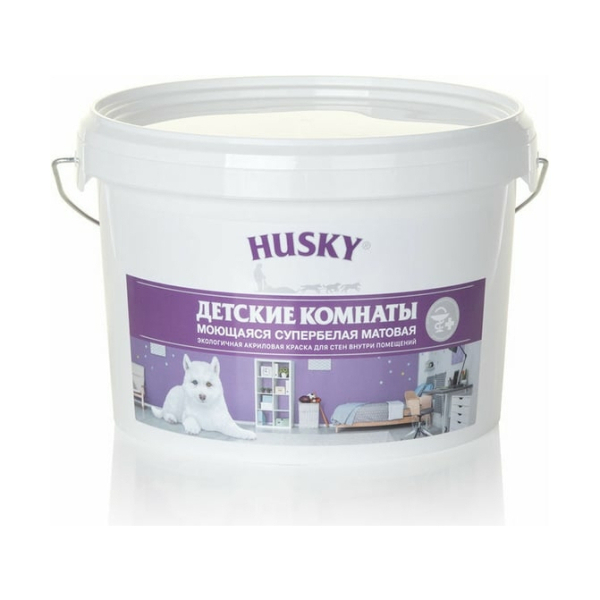 Краска ВД для детских комнат 2,5л база С Husky