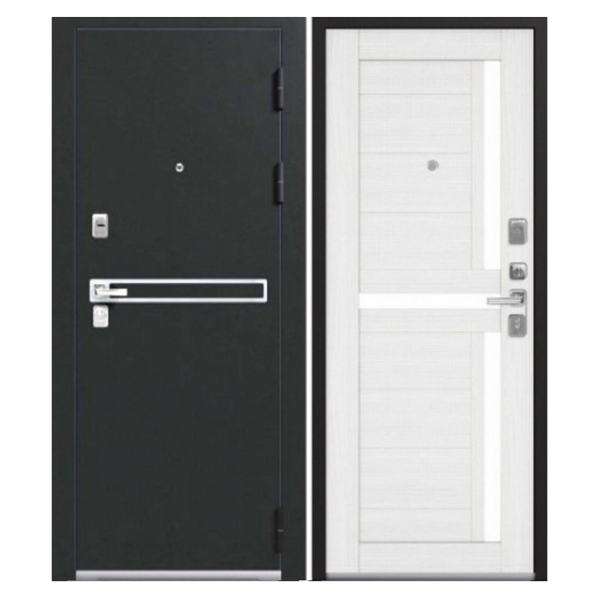 Дверь LUX-3/X-16 Сноу/ Графит муар нержавеющий порог 860*2050 R