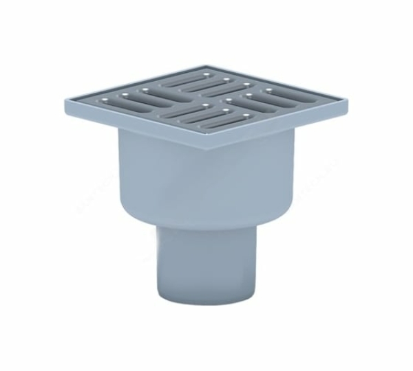 Трап 100*100мм вертикальный выпуск 50мм нерж.решетка сухой затвор ТQ5202 АНИ-Пласт