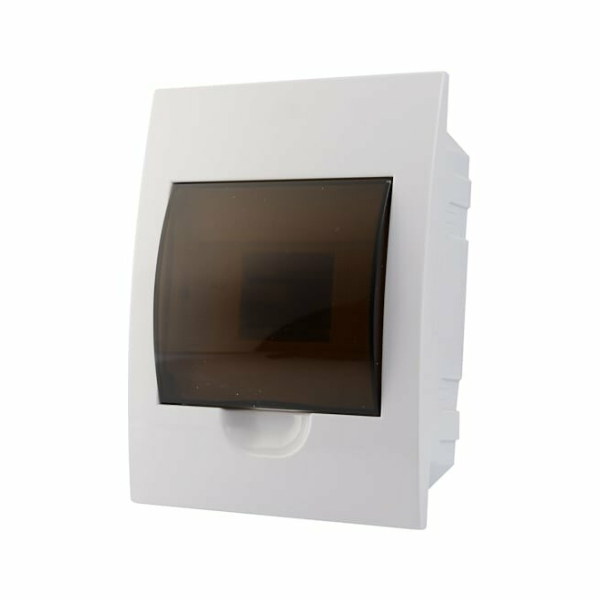 Бокс ЩРВ-П-6 модулей встраиваемый БЕЛЫЙ с дымчатой дверцей IP40 Lezard