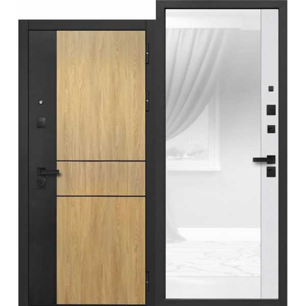 Дверь 9 см МДФ/МДФ SMART 2 Стекло белое 860*2050 R Сибирский Стандарт