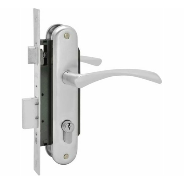 Замок врезной хром N100-70мм