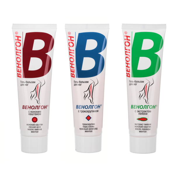 Гель-бальзам для ног Венолгон, 75 мл, 3 вида