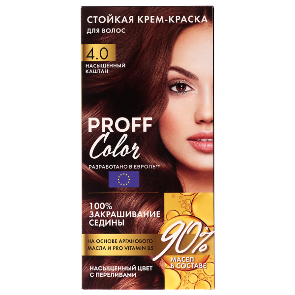 Краска для волос PROFF Color Насыщенный каштан, 115мл