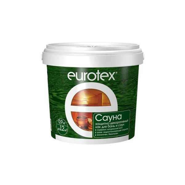 Лак для дерева 0,9кг защитный Eurotex-сауна