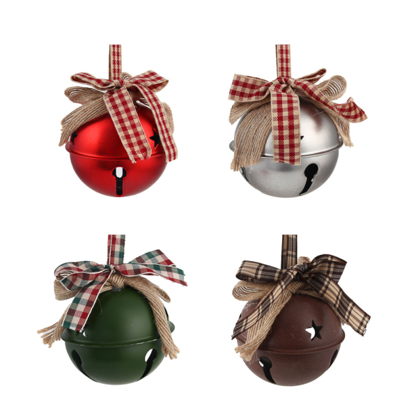 СНОУ БУМ Подвеска колокольчик, декором, металл, 8 см, 4 цвета