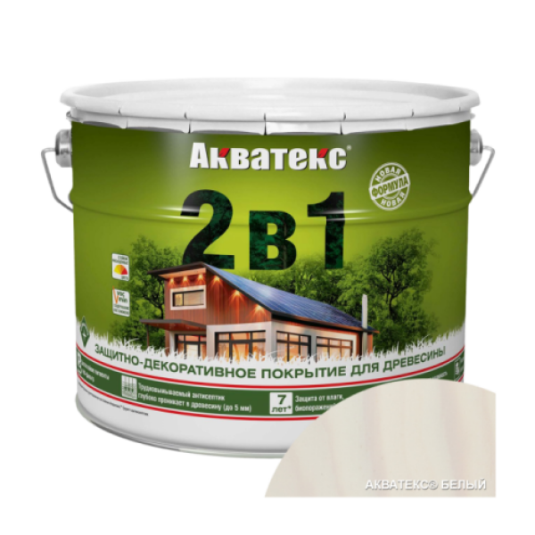 Антисептик лессирующий 9л белый Акватекс