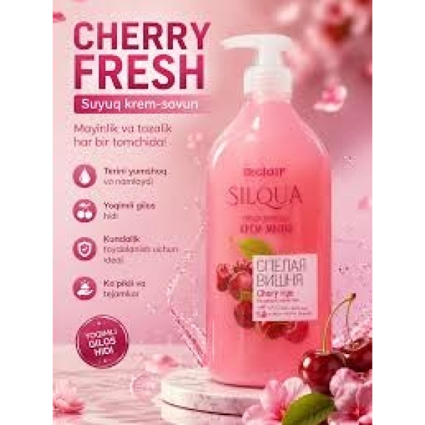 Жидкое крем-мыло 830мл Спелая вишня SILQUA