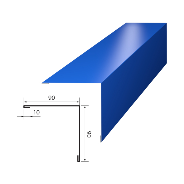 Планка угла наружного большого УНБ.90*90*3000 (5005 сигнально синий) 6шт